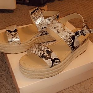 Steve Madden wedge snake print heels